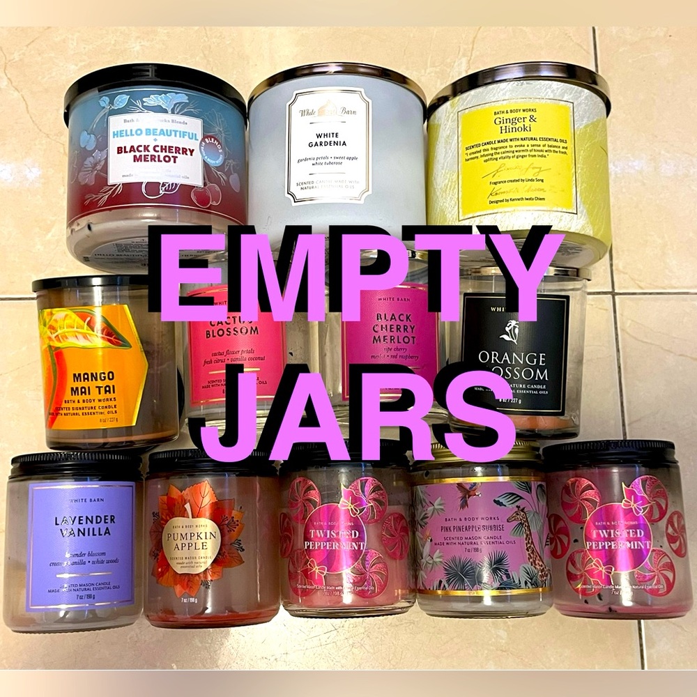 ♻️ 12 EMPTY candle jars BATH & BODY WORKS, empties, set bundle assorted, regift